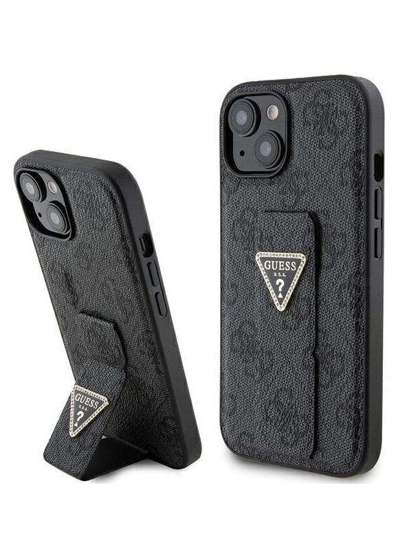 GUESS futerał do IPHONE 13 / 14 / 15 GUHCP15SPGS4TDK (Grip Stand 4G Triangle Strass) czarny