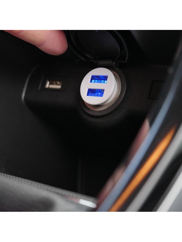 FORCELL ładowarka samochodowa Mini 2xUSB 3,1A biała CC-SJ02