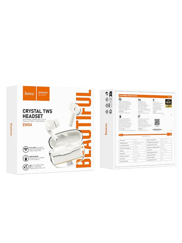 EOL Słuchawki bezprzewodowe douszne Hoco TWS EW54 białe mleczne