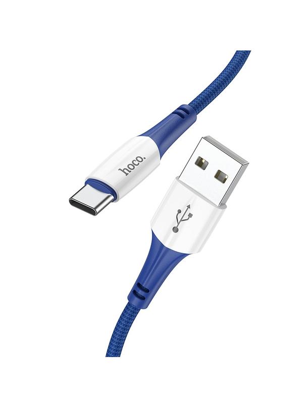 Kabel USB A do USB C Hoco 3A 1 m X70 niebieski