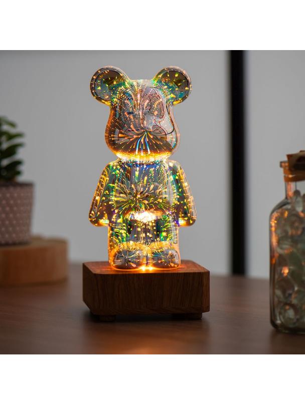 Lampka nocna LED 3D Miś Art Deco stojący L3GFBD