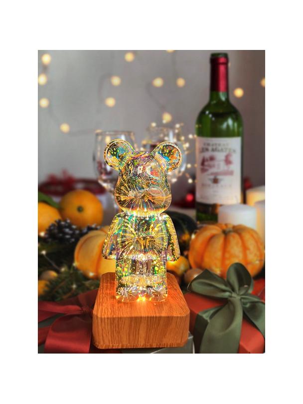 Lampka nocna LED 3D Miś Art Deco stojący L3GFBD