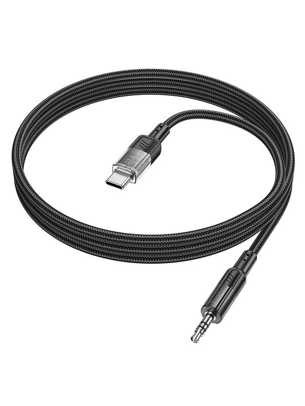 Kabel AUX Jack 3,5 mm do USB C Hoco 1,2 m UPA27 czarny