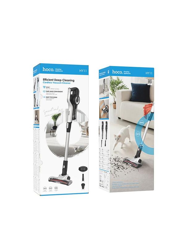 Odkurzacz bezprzewodowy pionowy Hoco ze szczotką HY11 biały