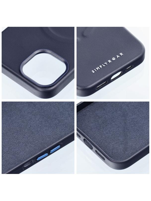 ROAR futerał LEATHER MAG kompatybilny z MagSafe do IPHONE 15 Plus Granatowy