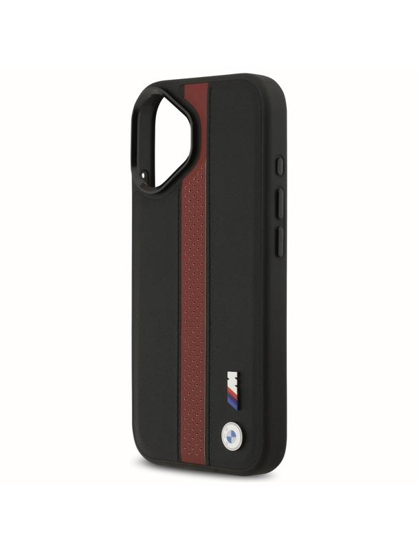 BMW futerał do IPHONE 17 kompatybilny z MagSafe BMHMP17S25PCPSKR (PU Perfotated Stripe Logo) red