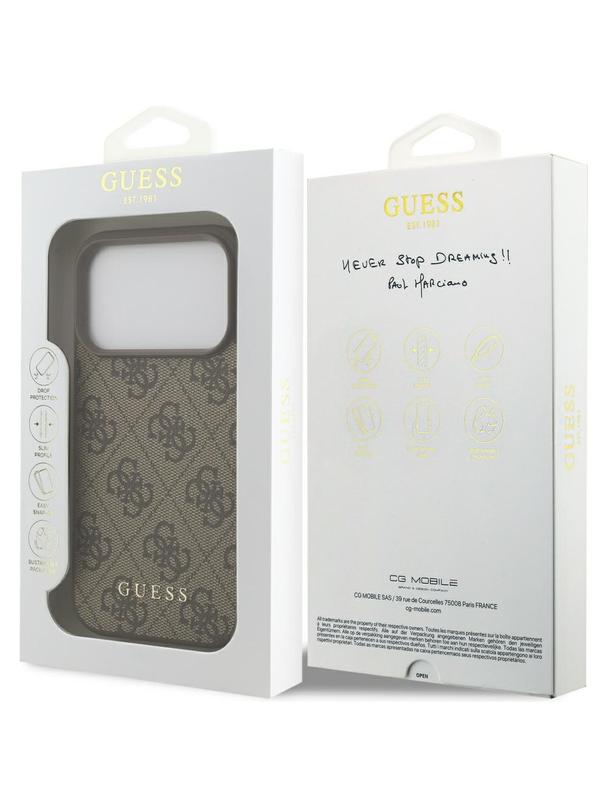 GUESS futerał do IPHONE 17 Pro GUHCP17LG4GFBR (PU 4G Classic) brązowy