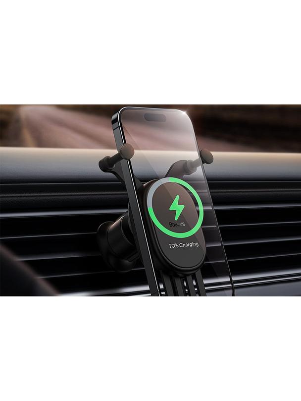 BASEUS uchwyt samochodowy indukcyjny do kratki 15W SUWX030001 czarny