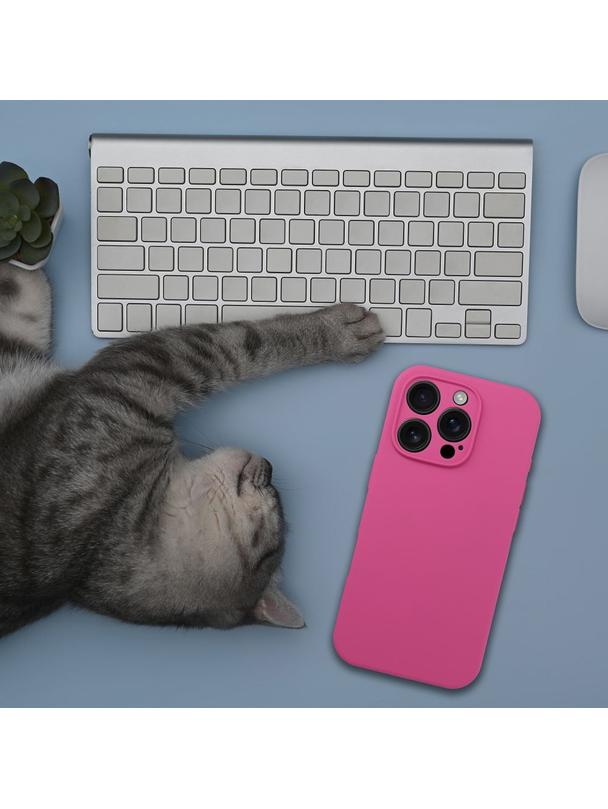 Futerał SILICONE 2mm do IPHONE 15 Pro Max kompatybilny z MagSafe róż