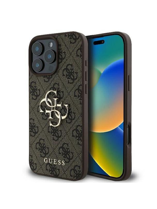 GUESS futerał do IPHONE 16 Pro Max GUHCP16X4GMGBR (4G PU Big Logo) brązowy