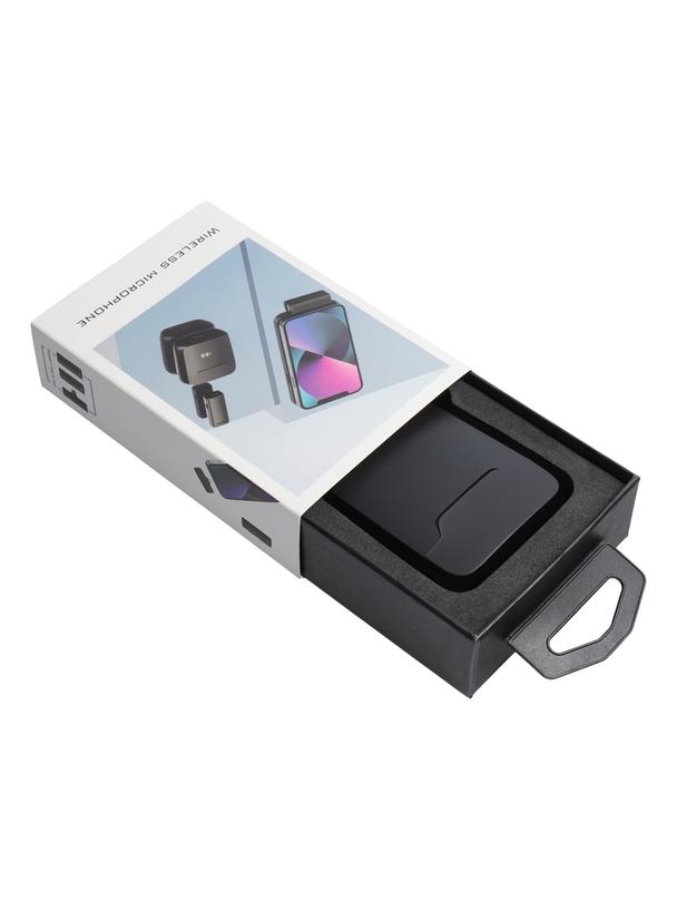 Mikrofon krawatowy bezprzewodowy Lightning z etui ładującym S11 czarny