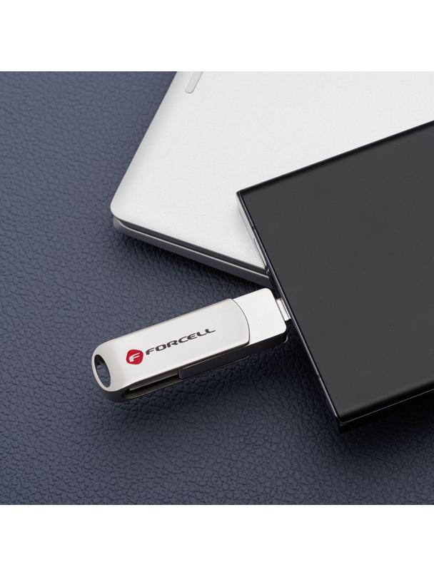 Pendrive 32GB USB 3.2 Gen 1 (USB A) Forcell F-Data Metal srebrny