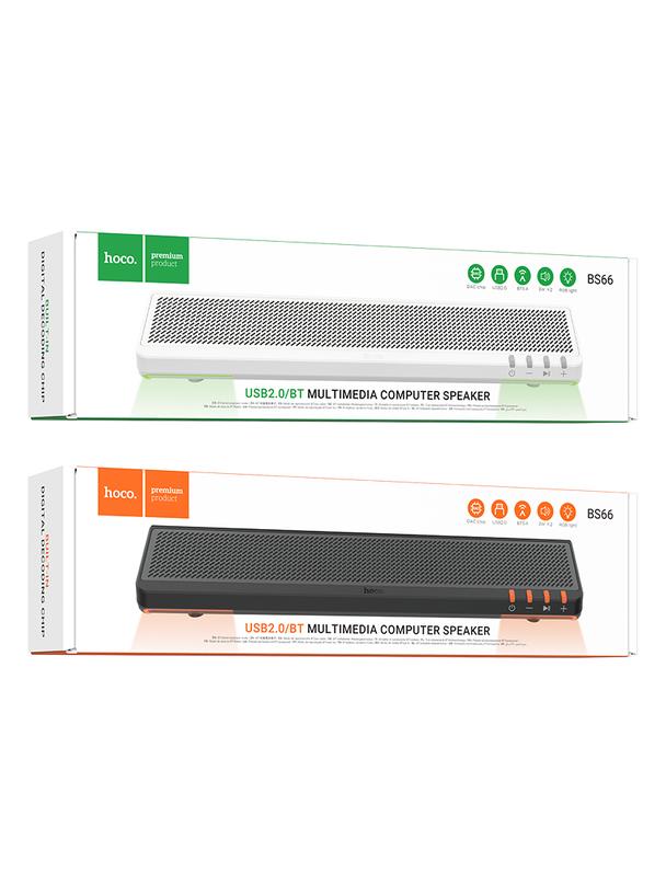 Głośnik bluetooth 2 x 3W Hoco 2w1 BS66 biały