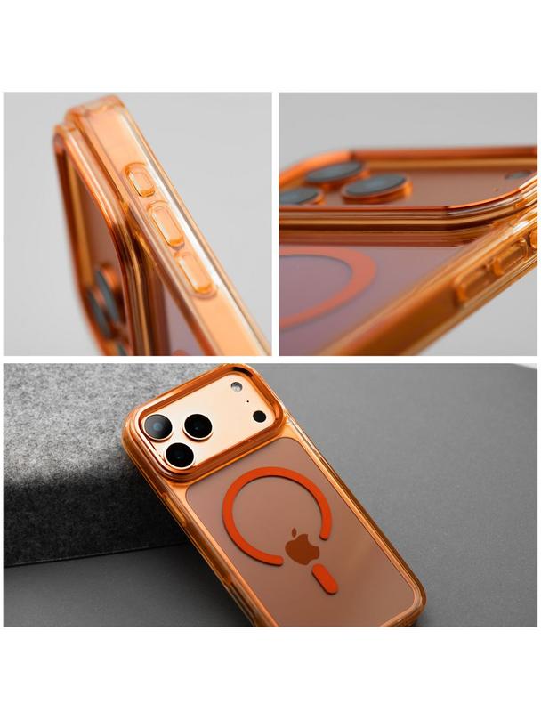 Futerał FRAME CLEAR HYBRID MAG COVER kompatybilny z MagSafe do IPHONE 17 Air pomarańczowy