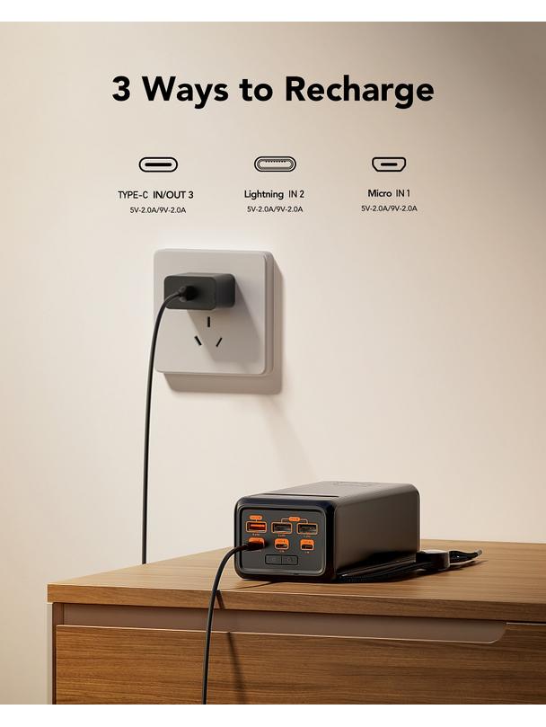 Powerbank Veger Tank Lite (W5001) PD QC3.0 5A 22,5W  50000 mAh czarny