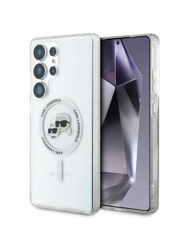 KARL LAGERFELD futerał do SAMSUNG S25 Ultra KLHMS25LHLSKCH (Magnetic IML Metal KC Heads) biały