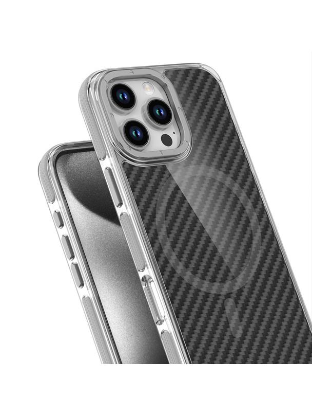 Futerał FIBER kompatybilny z MagSafe do IPHONE 16 PRO szary