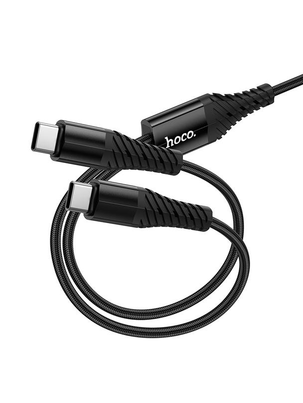 Kabel 2w1 USB C do USB C+C Hoco 1 m X123 czarny