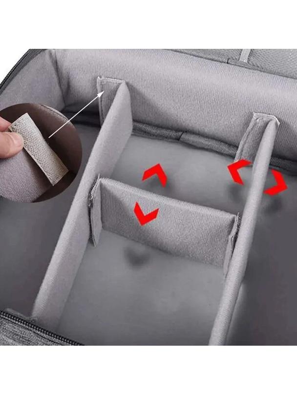 Organizer podróżny z przegródkami z uchwytem R-K-1080 szary