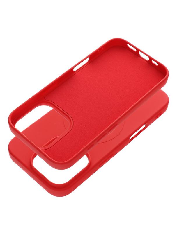Futerał SILICONE MAG COVER (big hole) kompatybilny z MagSafe do IPHONE 16 Pro czerwony