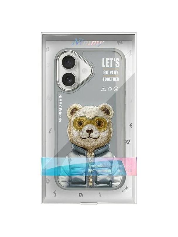 NIMMY futerał COOL&CUTE 2.0 Bear do IPHONE 16 szary