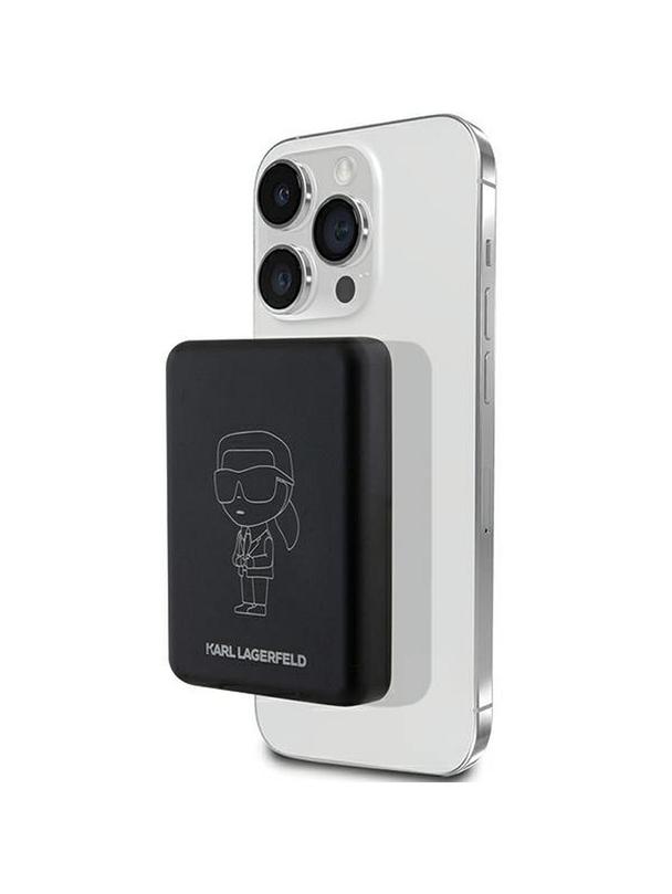 KARL LAGERFELD powerbank 5000 mAh z ładowaniem indukcyjnym kompatybilny z MagSafe 15W KLPBM5KIOTTGK czarny