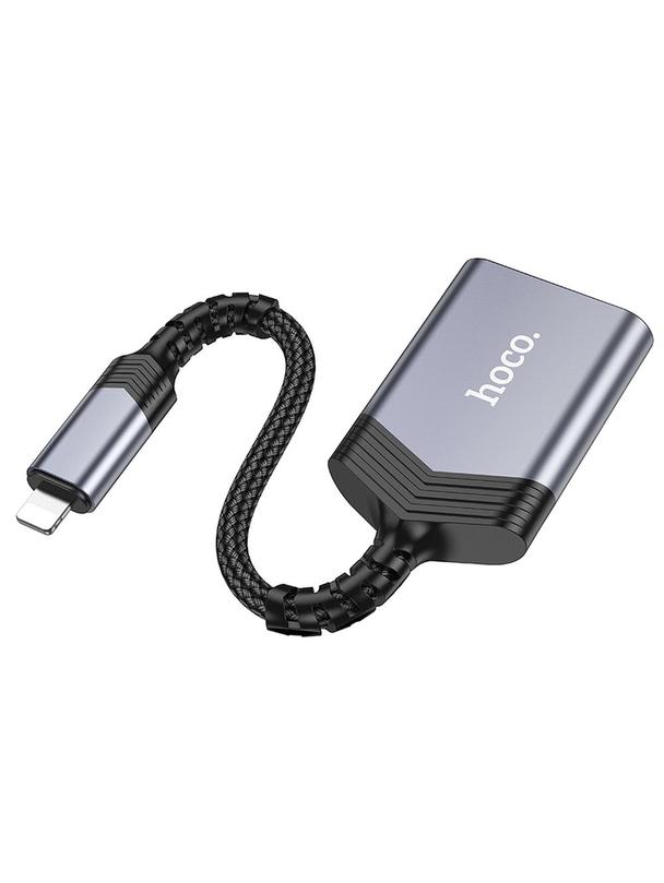 Czytnik kart SD / TF Hoco Lightning UA25 szary