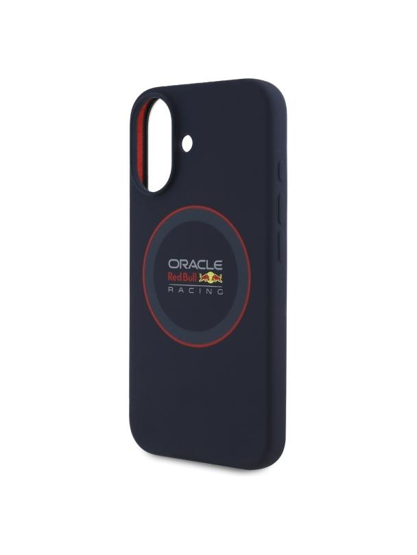 RED BULL futerał do IPHONE 16 kompatybilny z MagSafe RBHMP16S24SIILVR (Silicone red Ring) navy