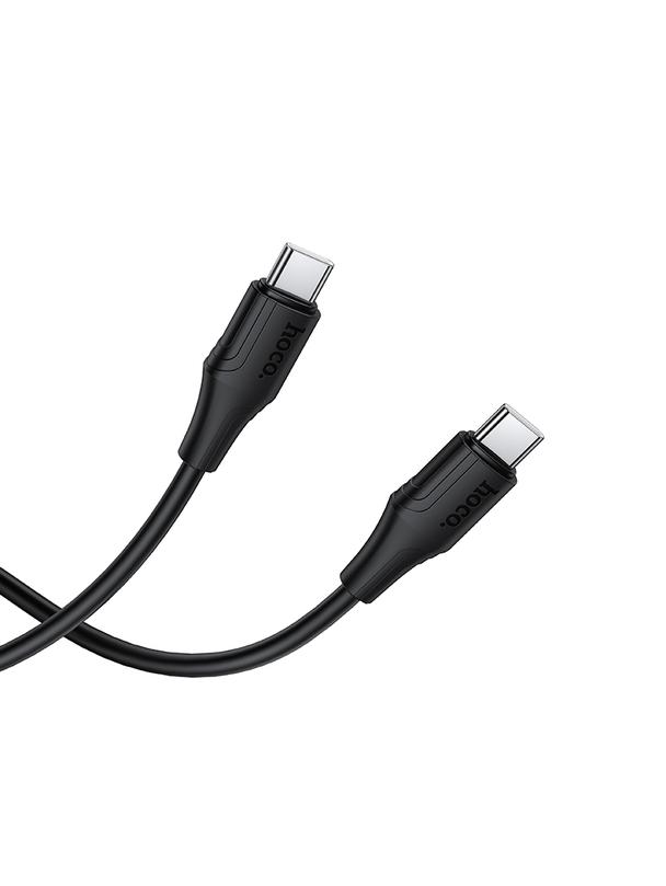 Kabel USB C do USB C Hoco 3A 60W Silikonowy 1 m X124 czarny