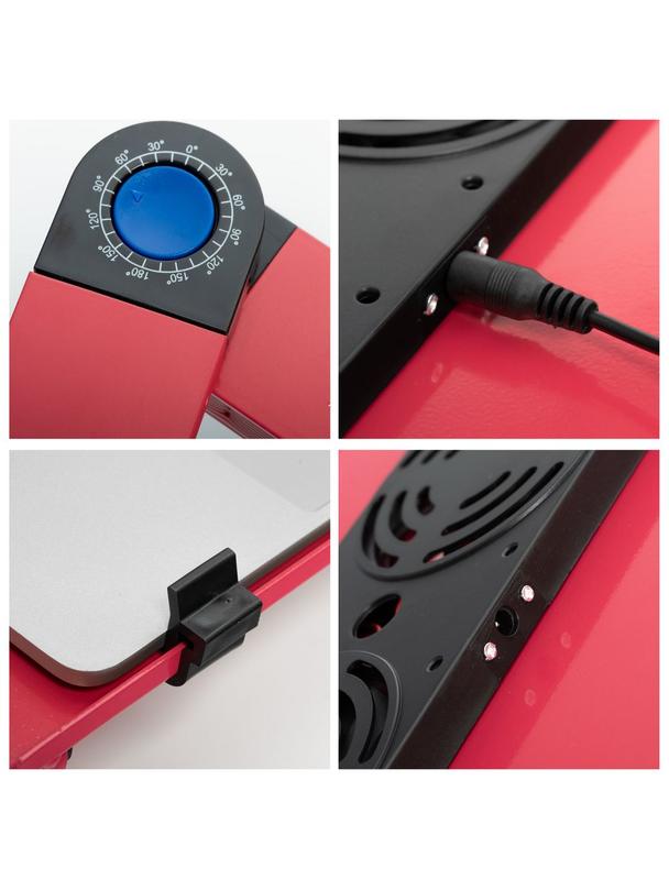 Podstawka pod laptop uniwersalna regulowana + chłodzenie YL-803 czerwona