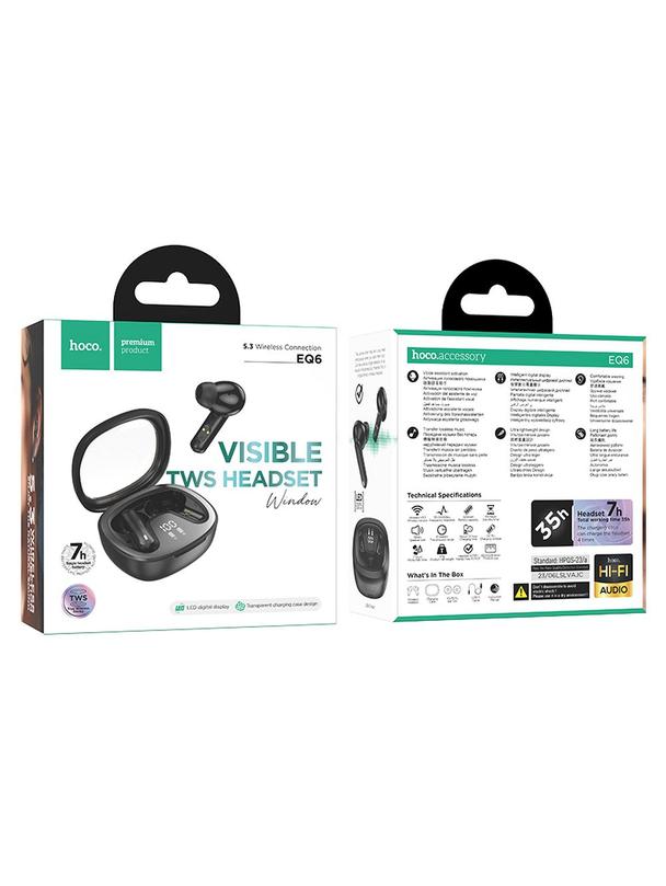 Słuchawki bezprzewodowe douszne Hoco TWS EQ6 czarne