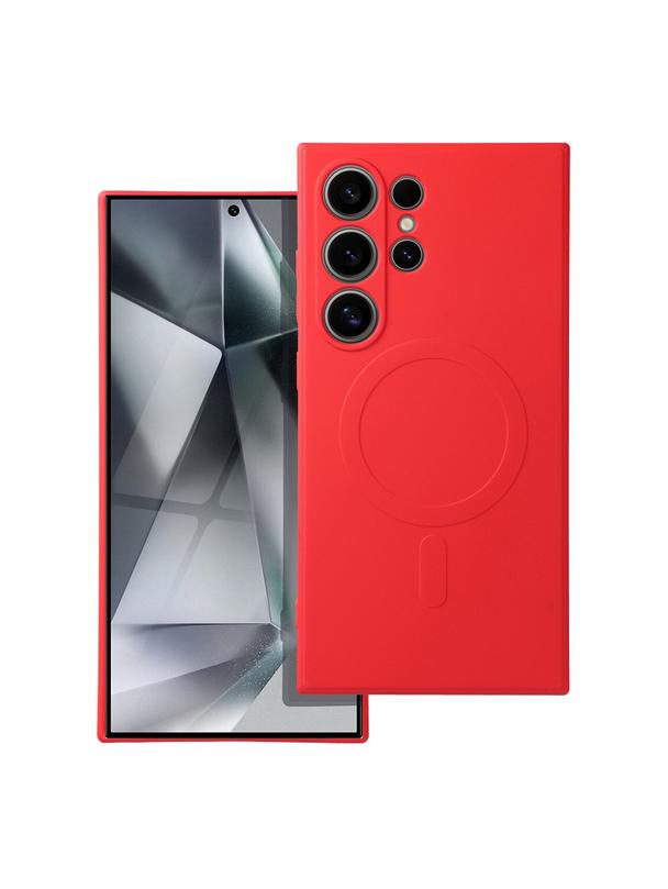 Futerał SILICONE MAG COVER kompatybilny z MagSafe do SAMSUNG S24 Ultra czerwony