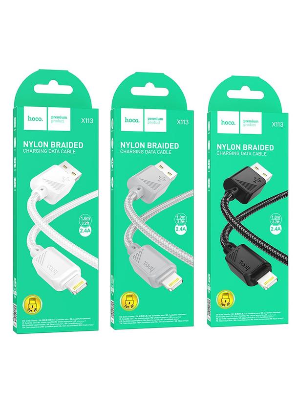 Kabel USB A do Lightning Hoco 2,4A 1 m X113 biały