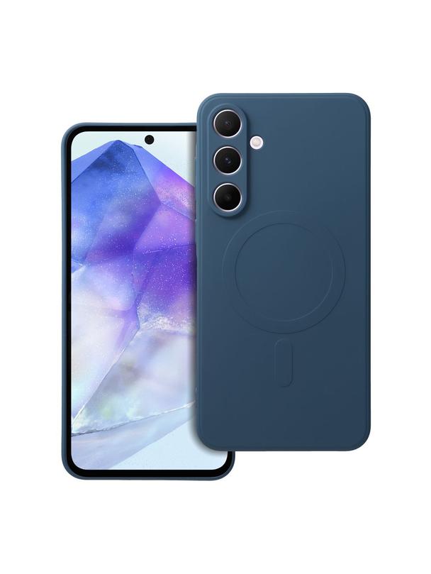 Futerał SILICONE MAG COVER kompatybilny z MagSafe do SAMSUNG A55 niebieski