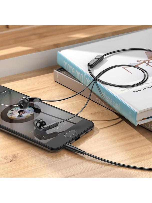 Słuchawki przewodowe douszne Jack 3,5 mm Hoco M121 czarne