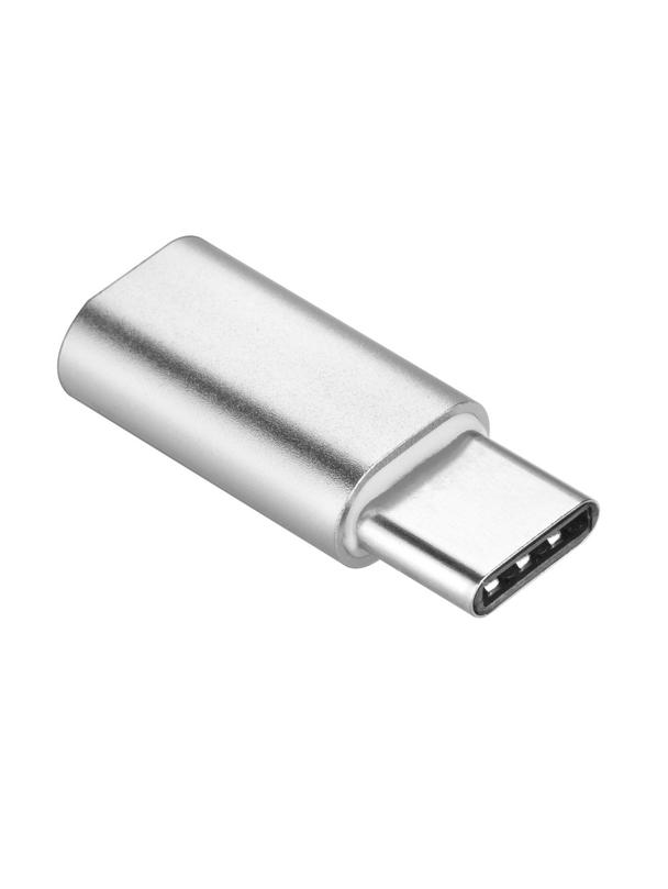 Adapter Micro USB (żeński) do Typ C (męski) [PA30] srebrny