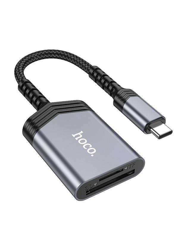 Czytnik kart SD / TF Hoco USB C UA25 szary