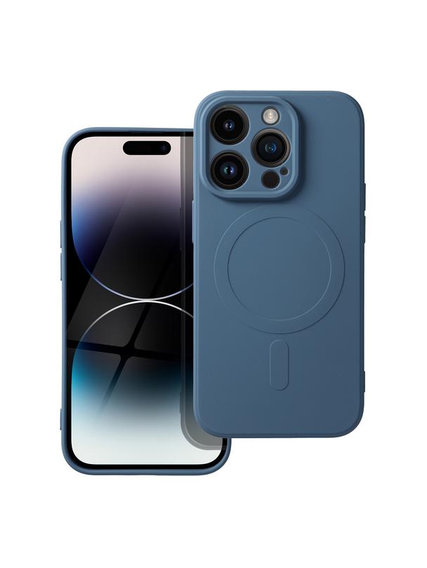 Futerał SILICONE MAG COVER kompatybilny z MagSafe do IPHONE 14 Pro niebieski