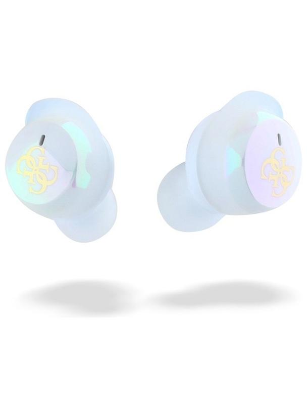 GUESS słuchawki bezprzewodowe bluetooth TWS GUTWSJ144ESH (Mini Iridescent 4G Printed Logo) białe
