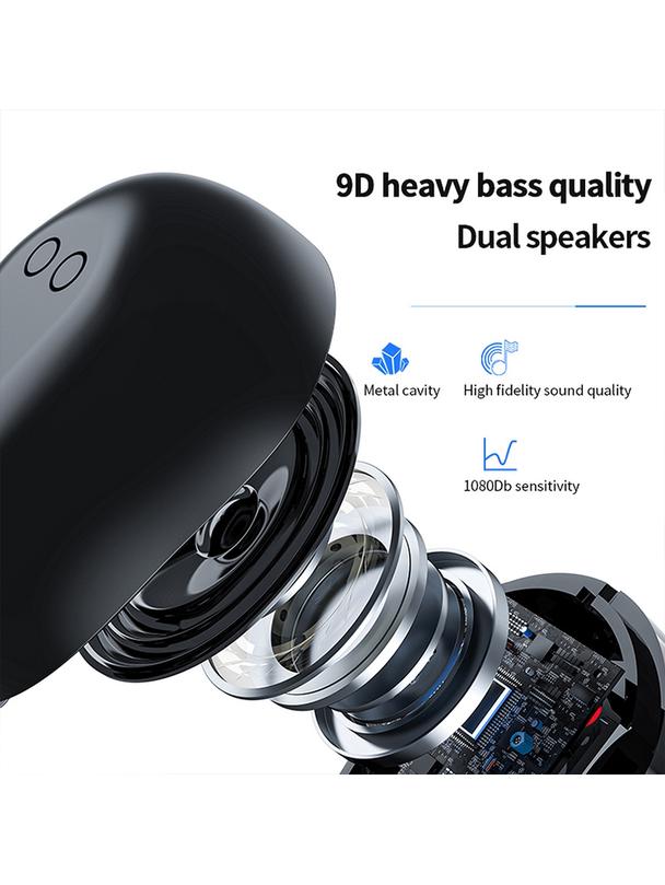 Słuchawki bezprzewodowe bluetooth TWS + stacja dokująca M9 czarne