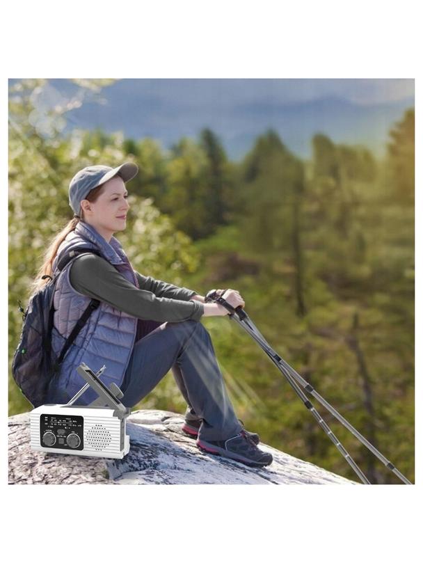 PRISTAR radio FM z latarką 4000 mAh YX318 czerwone