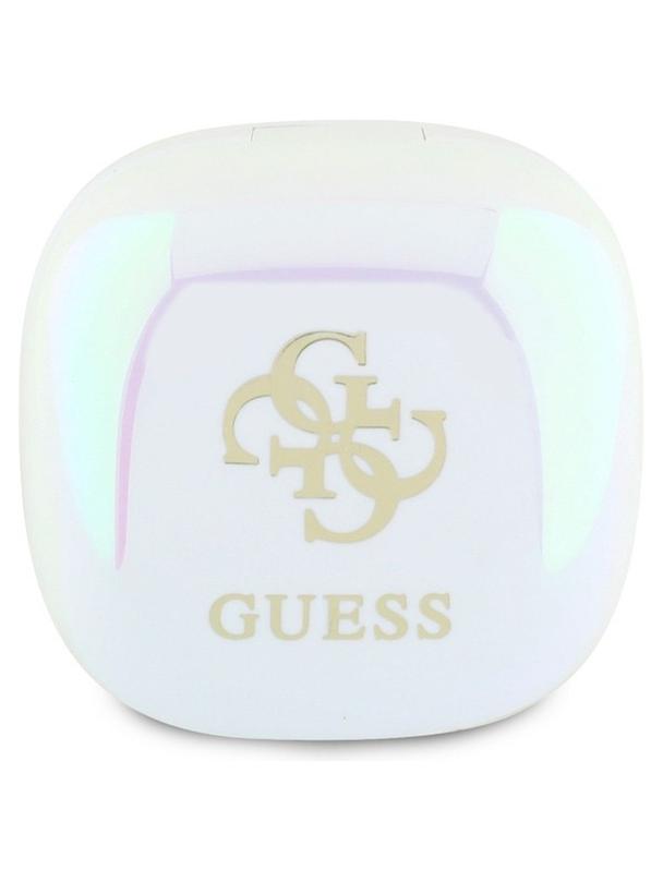 GUESS słuchawki bezprzewodowe bluetooth TWS GUTWSJ144ESH (Mini Iridescent 4G Printed Logo) białe
