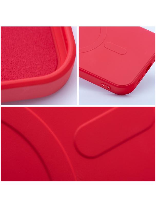 Futerał SILICONE MAG COVER (big hole) kompatybilny z MagSafe do IPHONE 17 Pro czerwony