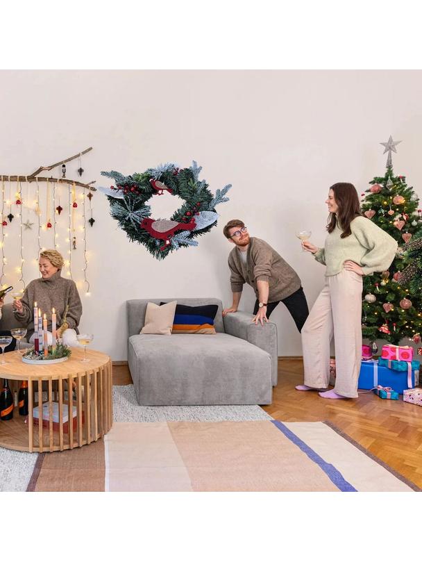 Stroik świąteczny wieniec dekoracyjny 30 cm RC-K-512 zielony