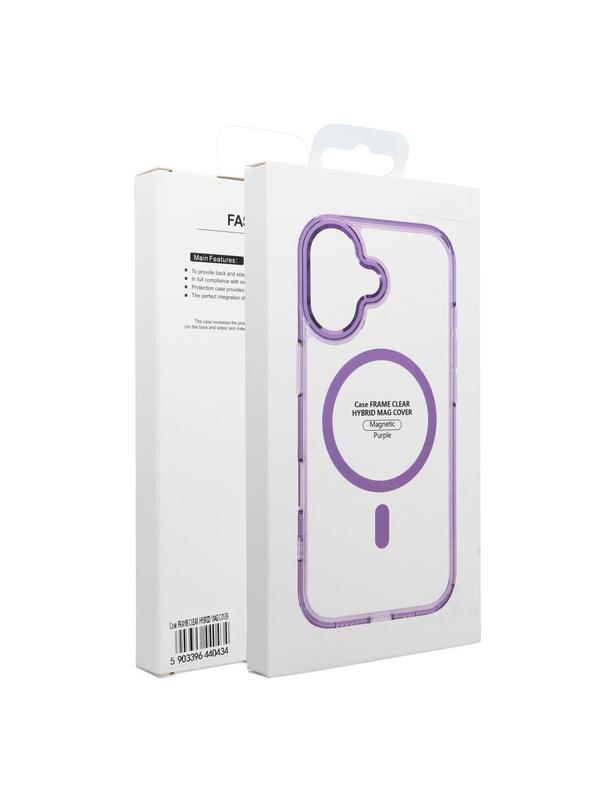 Futerał FRAME CLEAR HYBRID MAG COVER kompatybilny z MagSafe do SAMSUNG S26 Plus fioletowy