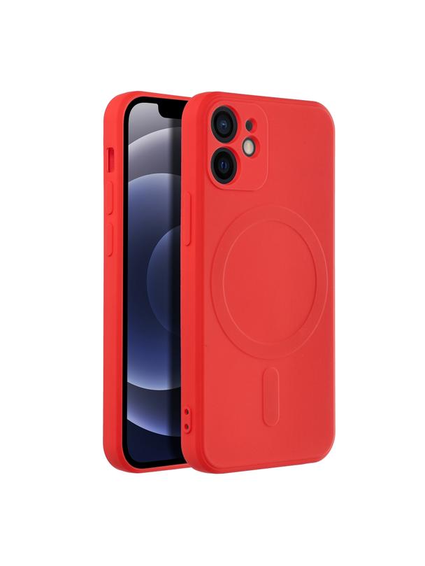 Futerał SILICONE MAG COVER kompatybilny z MagSafe do IPHONE 12 Mini czerwony