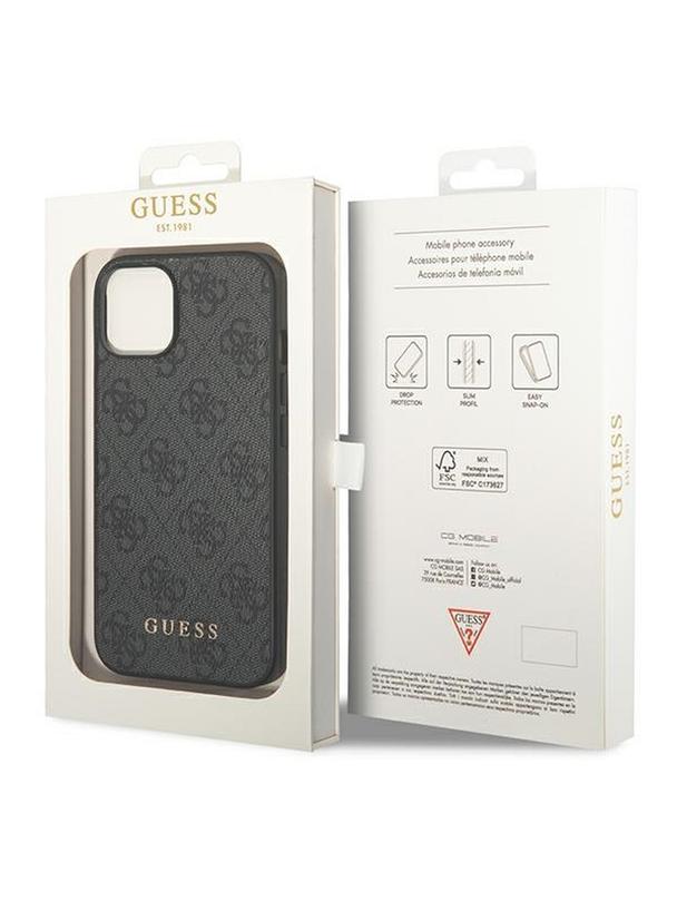 GUESS futerał do IPHONE 14 GUHCP14SG4GFGR (4G Gold Logo) szary