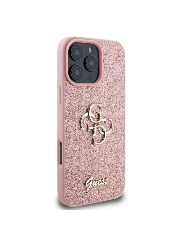 GUESS futerał do IPHONE 16 Pro Max GUHCP16XHG4SGP (Fixed Glitter Big 4G) różowy