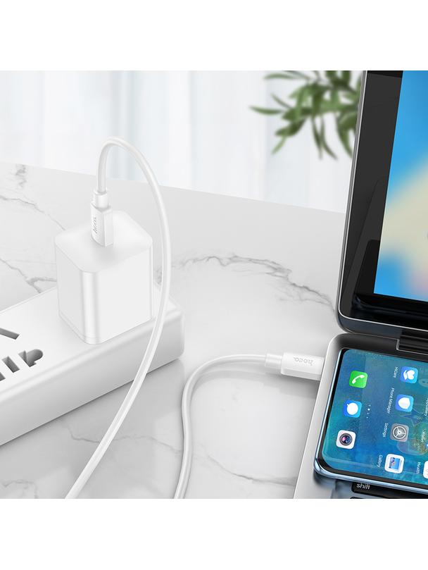 Kabel USB C do USB C Hoco PD 6A 100W 1 m X96 biały