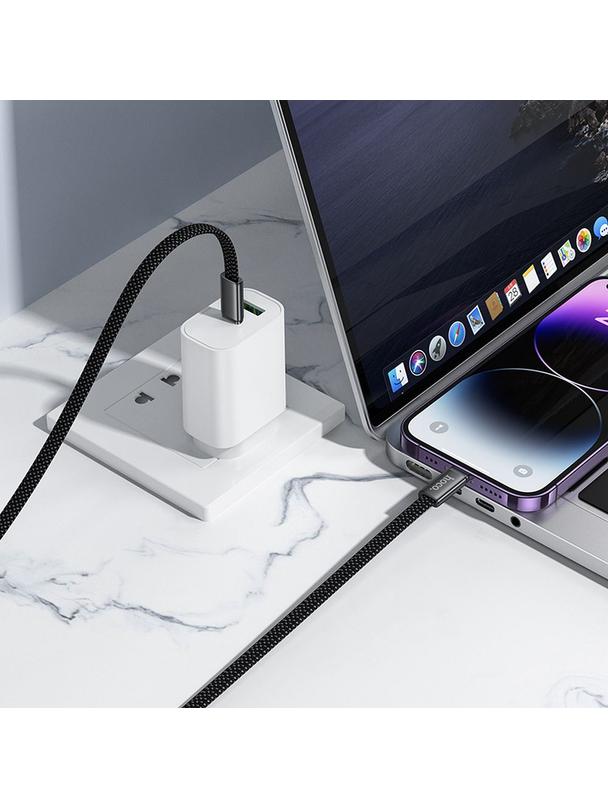Kabel USB C do Lightning Hoco PD 30W płaski 1 m X125 czarny